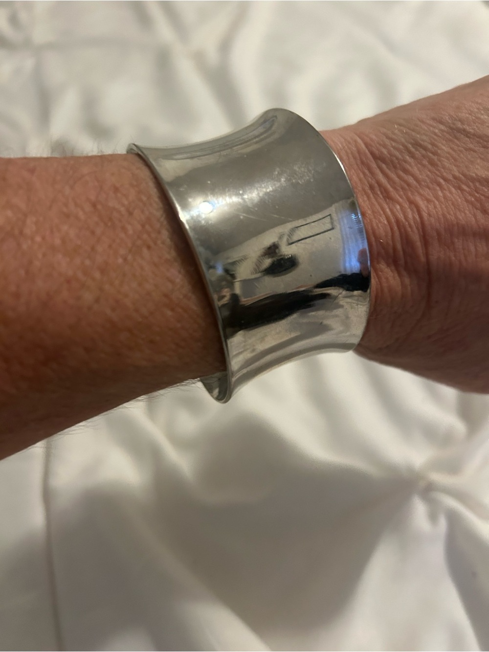 Silver Metallic Cuff Bracelet Smart Wearable Accessory